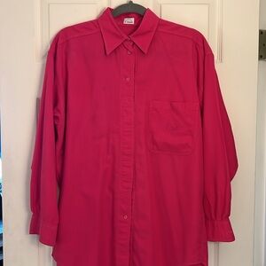 Bogner Vintage Fuschia pink Button Down Shirt size 38/8, 100% cotton flannel